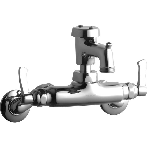 Elkay 1Ho Wall Faucet 3" Bucket Hook Spout 2" Lever Hdls 2in Inlet Ch LK945BP03L2T - main